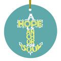 Yellow Teal Ceramic Ornament
