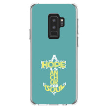 DistinctInk® Clear Shockproof Hybrid Case for Apple iPhone / Samsung Galaxy / Google Pixel - Hope is an Anchor for a Sould - Yellow Teal
