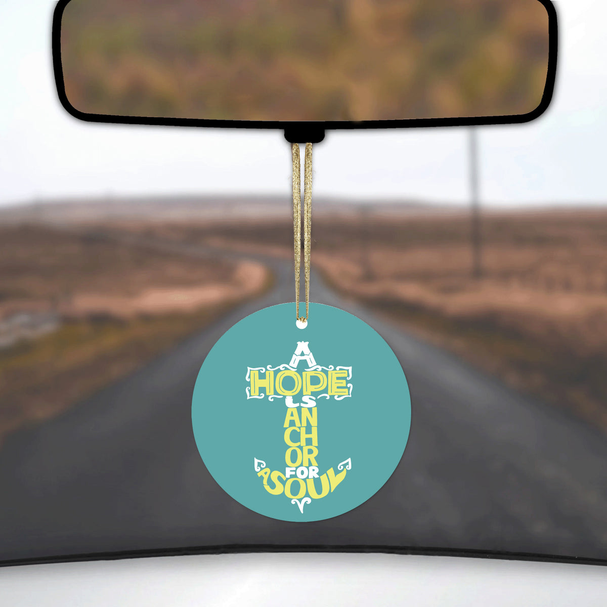 Yellow Teal Ceramic Ornament, view 3