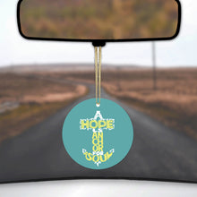 Yellow Teal Ceramic Ornament