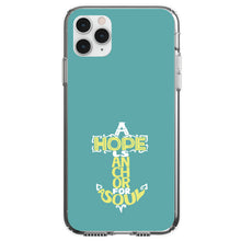 DistinctInk® Clear Shockproof Hybrid Case for Apple iPhone / Samsung Galaxy / Google Pixel - Hope is an Anchor for a Sould - Yellow Teal