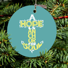 Yellow Teal Ceramic Ornament