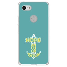 DistinctInk® Clear Shockproof Hybrid Case for Apple iPhone / Samsung Galaxy / Google Pixel - Hope is an Anchor for a Sould - Yellow Teal
