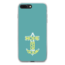 DistinctInk® Clear Shockproof Hybrid Case for Apple iPhone / Samsung Galaxy / Google Pixel - Hope is an Anchor for a Sould - Yellow Teal