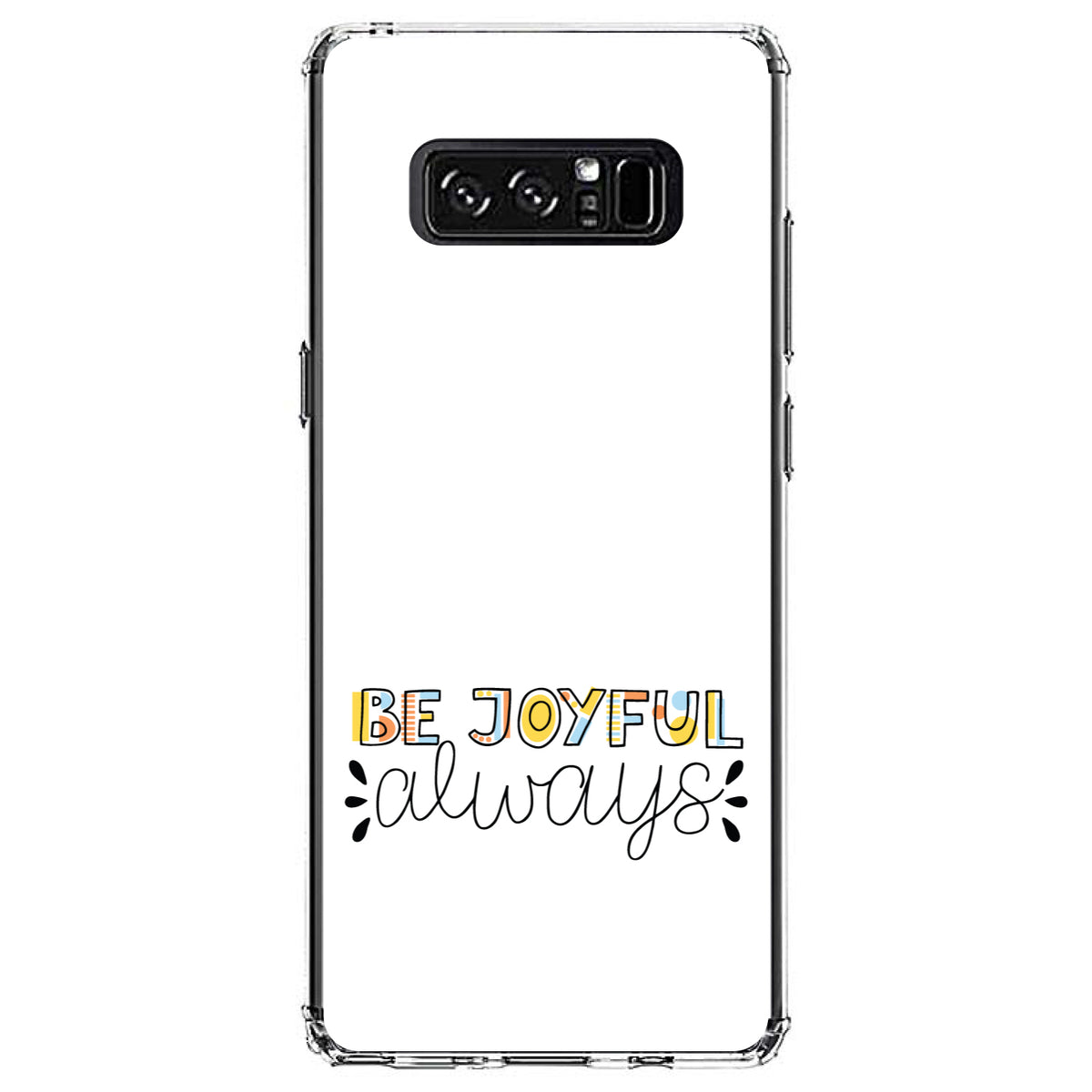 Be Joyful Always, Rainbow Color Clear Shockproof iPhone Case, view 12