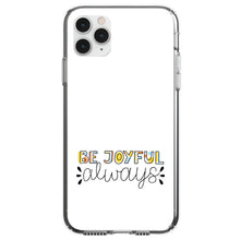 DistinctInk® Clear Shockproof Hybrid Case for Apple iPhone / Samsung Galaxy / Google Pixel - Be Joyful Always - Rainbow Color