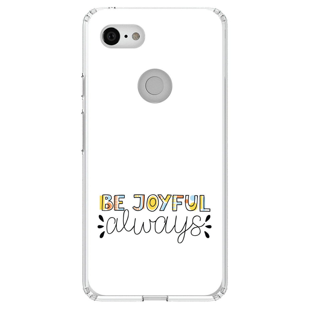 Be Joyful Always, Rainbow Color Clear Shockproof iPhone Case, view 22