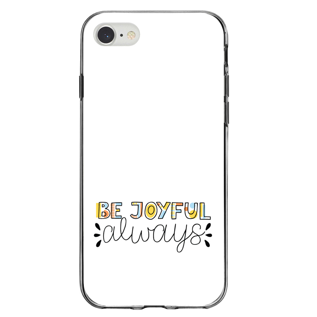 Be Joyful Always, Rainbow Color Clear Shockproof iPhone Case, view 5