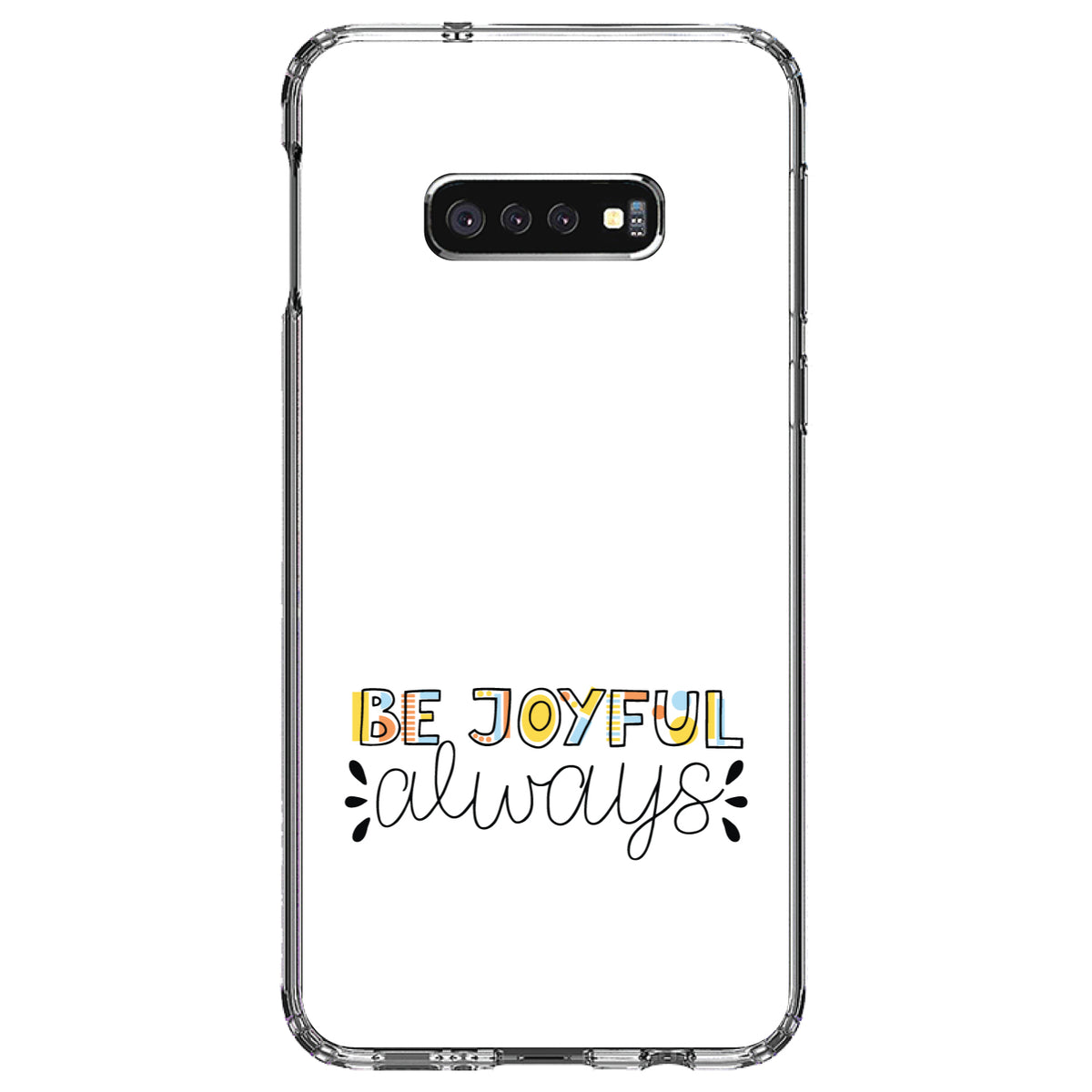 Be Joyful Always, Rainbow Color Clear Shockproof iPhone Case, view 18
