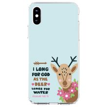 DistinctInk® Clear Shockproof Hybrid Case for Apple iPhone / Samsung Galaxy / Google Pixel - Psalm 42:1 - Long for God as the Deer Water