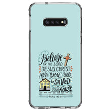 DistinctInk® Clear Shockproof Hybrid Case for Apple iPhone / Samsung Galaxy / Google Pixel - Acts 16:31 - Believe in the Lord Jesus Christ