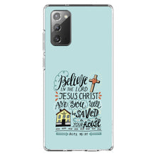 DistinctInk® Clear Shockproof Hybrid Case for Apple iPhone / Samsung Galaxy / Google Pixel - Acts 16:31 - Believe in the Lord Jesus Christ