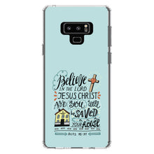 DistinctInk® Clear Shockproof Hybrid Case for Apple iPhone / Samsung Galaxy / Google Pixel - Acts 16:31 - Believe in the Lord Jesus Christ