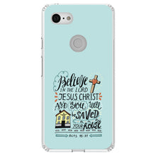 DistinctInk® Clear Shockproof Hybrid Case for Apple iPhone / Samsung Galaxy / Google Pixel - Acts 16:31 - Believe in the Lord Jesus Christ