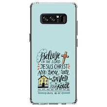 DistinctInk® Clear Shockproof Hybrid Case for Apple iPhone / Samsung Galaxy / Google Pixel - Acts 16:31 - Believe in the Lord Jesus Christ