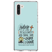 DistinctInk® Clear Shockproof Hybrid Case for Apple iPhone / Samsung Galaxy / Google Pixel - Acts 16:31 - Believe in the Lord Jesus Christ