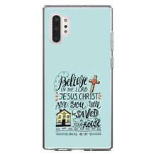 DistinctInk® Clear Shockproof Hybrid Case for Apple iPhone / Samsung Galaxy / Google Pixel - Acts 16:31 - Believe in the Lord Jesus Christ