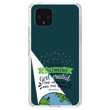 DistinctInk® Clear Shockproof Hybrid Case for Apple iPhone / Samsung Galaxy / Google Pixel - Genesis 1:1 - God Created the Heaven & the Earth