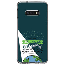 DistinctInk® Clear Shockproof Hybrid Case for Apple iPhone / Samsung Galaxy / Google Pixel - Genesis 1:1 - God Created the Heaven & the Earth
