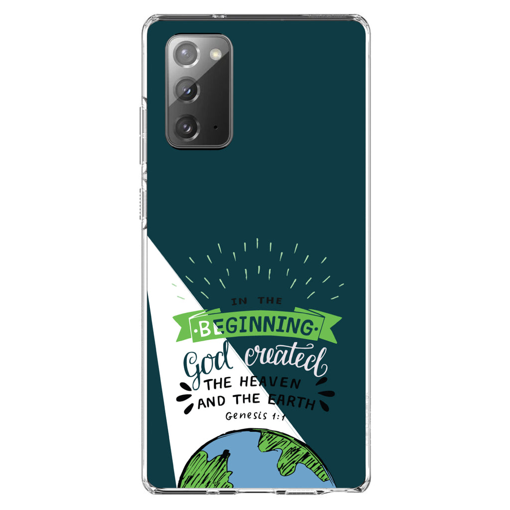 Genesis 1:1, God Created the Heaven & the Earth Clear Shockproof iPhone Case, view 7