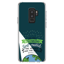 DistinctInk® Clear Shockproof Hybrid Case for Apple iPhone / Samsung Galaxy / Google Pixel - Genesis 1:1 - God Created the Heaven & the Earth