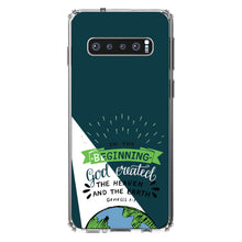 DistinctInk® Clear Shockproof Hybrid Case for Apple iPhone / Samsung Galaxy / Google Pixel - Genesis 1:1 - God Created the Heaven & the Earth