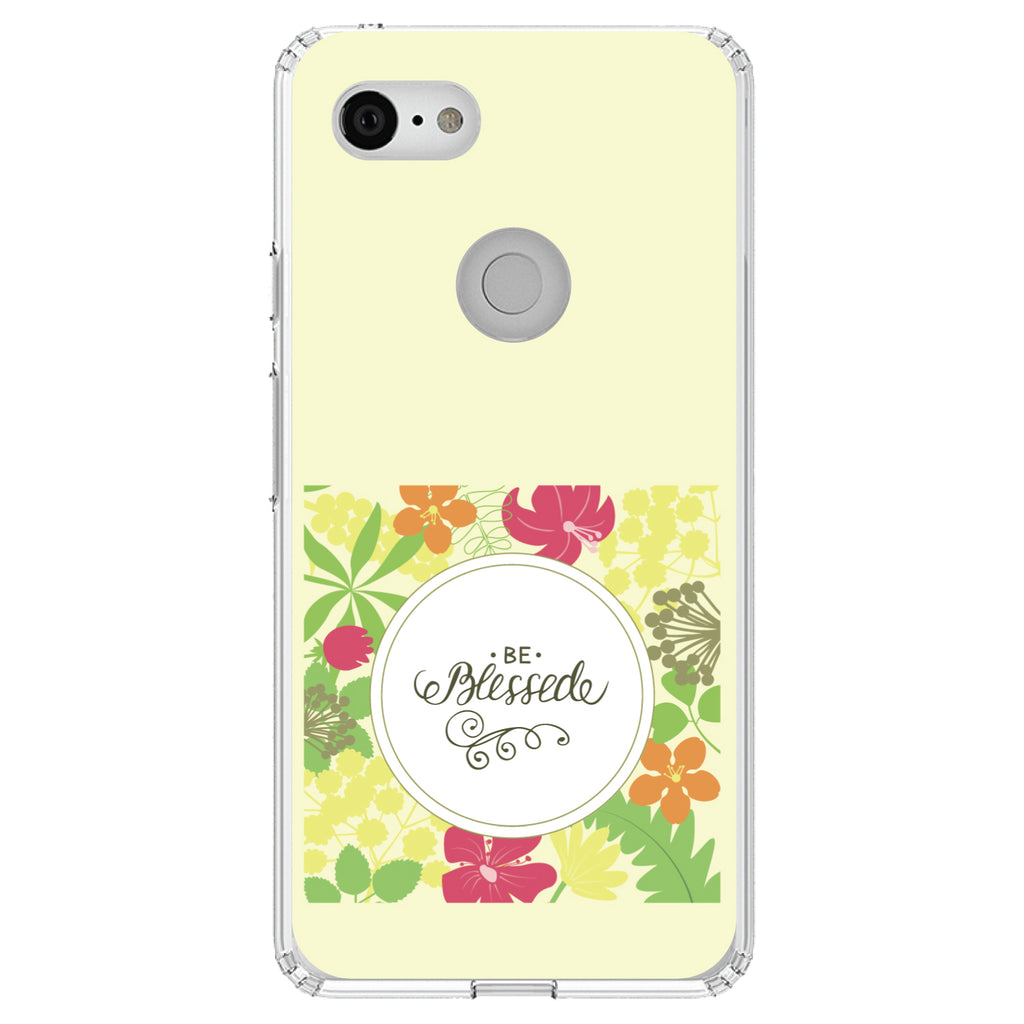 Be Blessed, Floral Pattern Yellow Clear Shockproof iPhone Case, view 21
