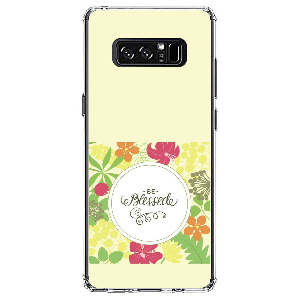 Be Blessed, Floral Pattern Yellow Clear Shockproof iPhone Case, view 12