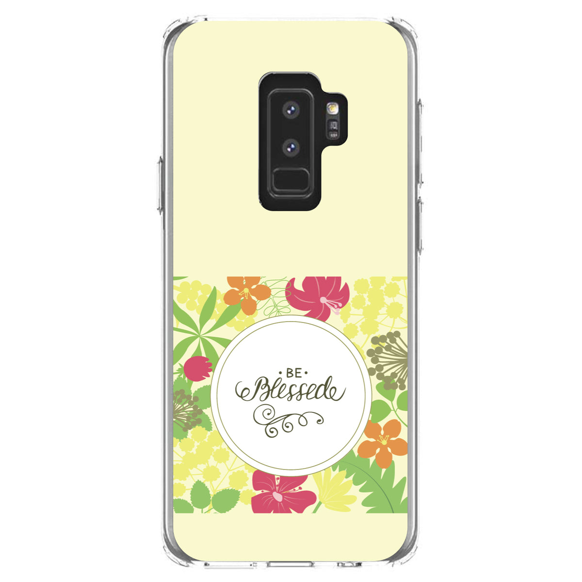 Be Blessed, Floral Pattern Yellow Clear Shockproof iPhone Case, view 20