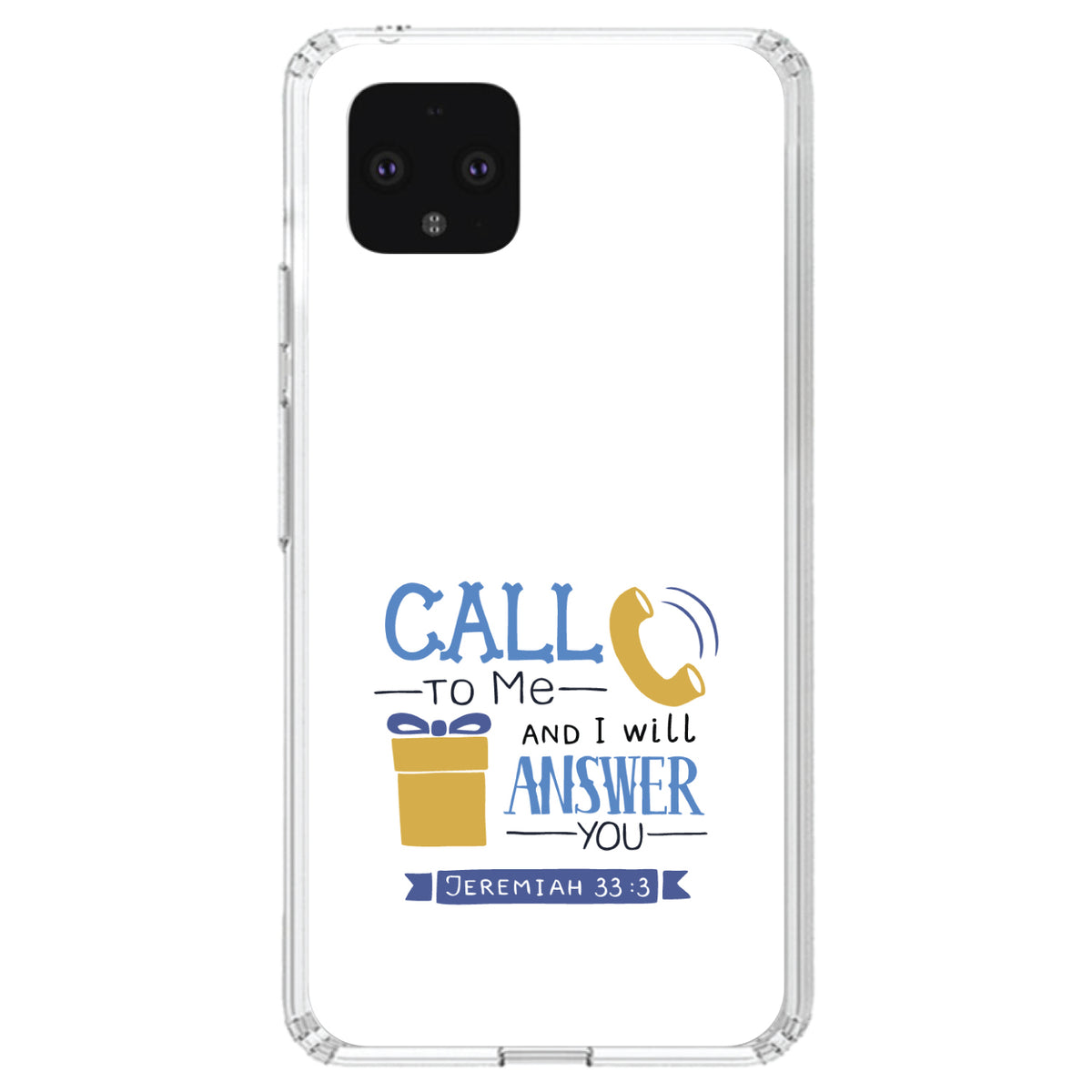 Jeremiah 33:3, Call to Me and I Will Answer Clear Shockproof iPhone Case, view 23