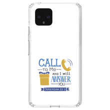 DistinctInk® Clear Shockproof Hybrid Case for Apple iPhone / Samsung Galaxy / Google Pixel - Jeremiah 33:3 - Call to Me and I Will Answer