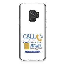 DistinctInk® Clear Shockproof Hybrid Case for Apple iPhone / Samsung Galaxy / Google Pixel - Jeremiah 33:3 - Call to Me and I Will Answer