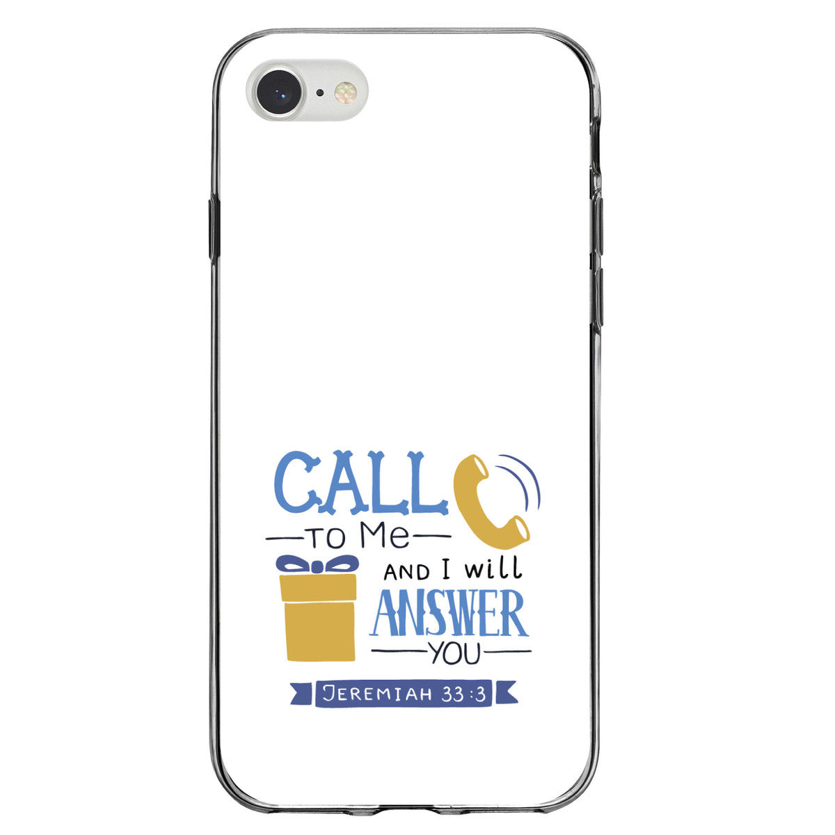 Jeremiah 33:3, Call to Me and I Will Answer Clear Shockproof iPhone Case, view 5