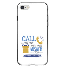 DistinctInk® Clear Shockproof Hybrid Case for Apple iPhone / Samsung Galaxy / Google Pixel - Jeremiah 33:3 - Call to Me and I Will Answer
