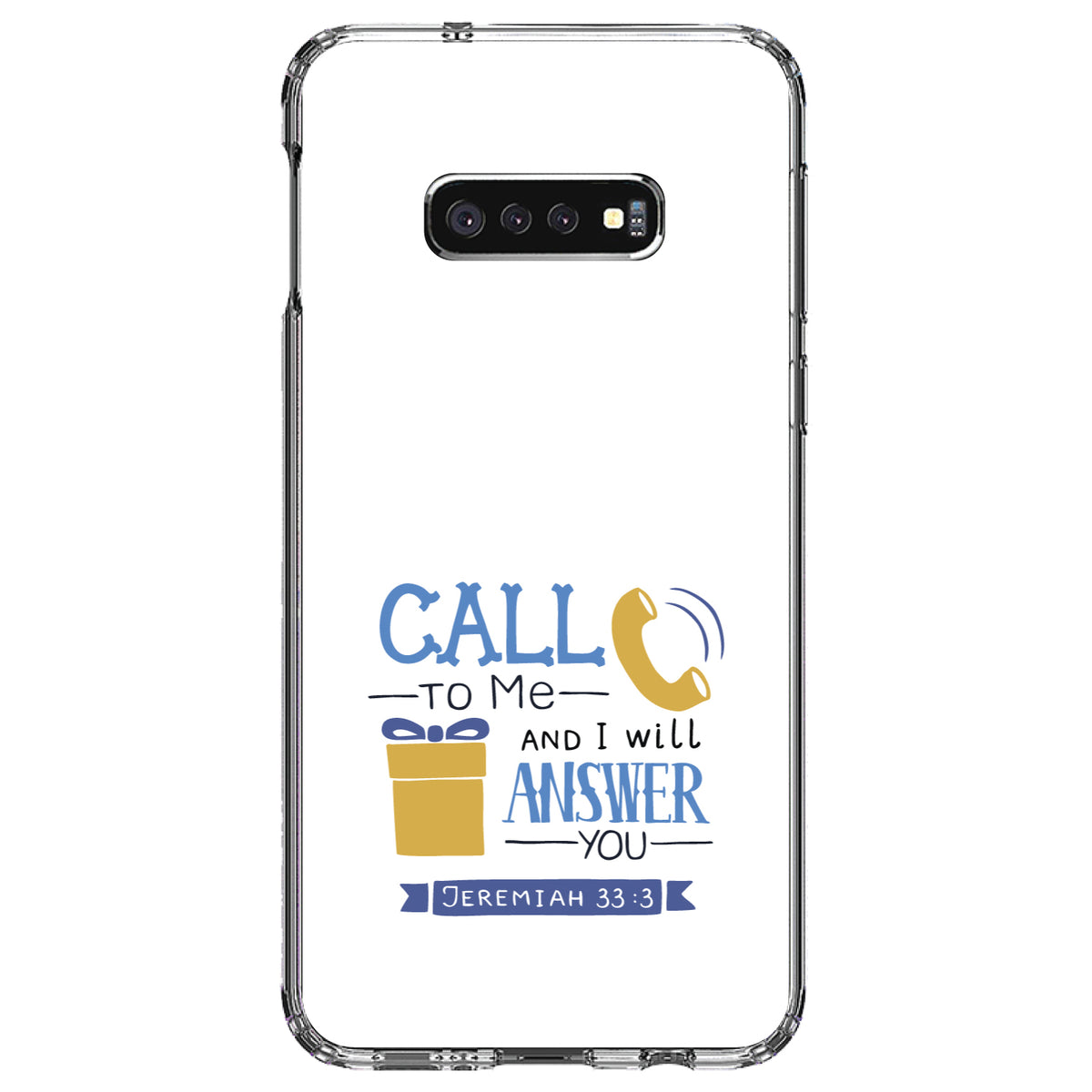 Jeremiah 33:3, Call to Me and I Will Answer Clear Shockproof iPhone Case, view 18