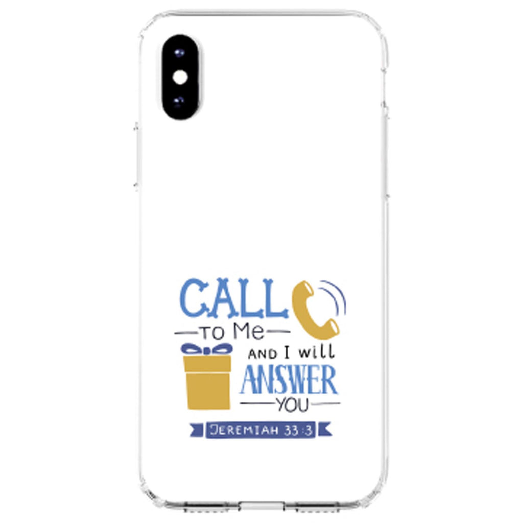 Jeremiah 33:3, Call to Me and I Will Answer Clear Shockproof iPhone Case, view 2