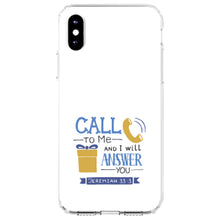 DistinctInk® Clear Shockproof Hybrid Case for Apple iPhone / Samsung Galaxy / Google Pixel - Jeremiah 33:3 - Call to Me and I Will Answer