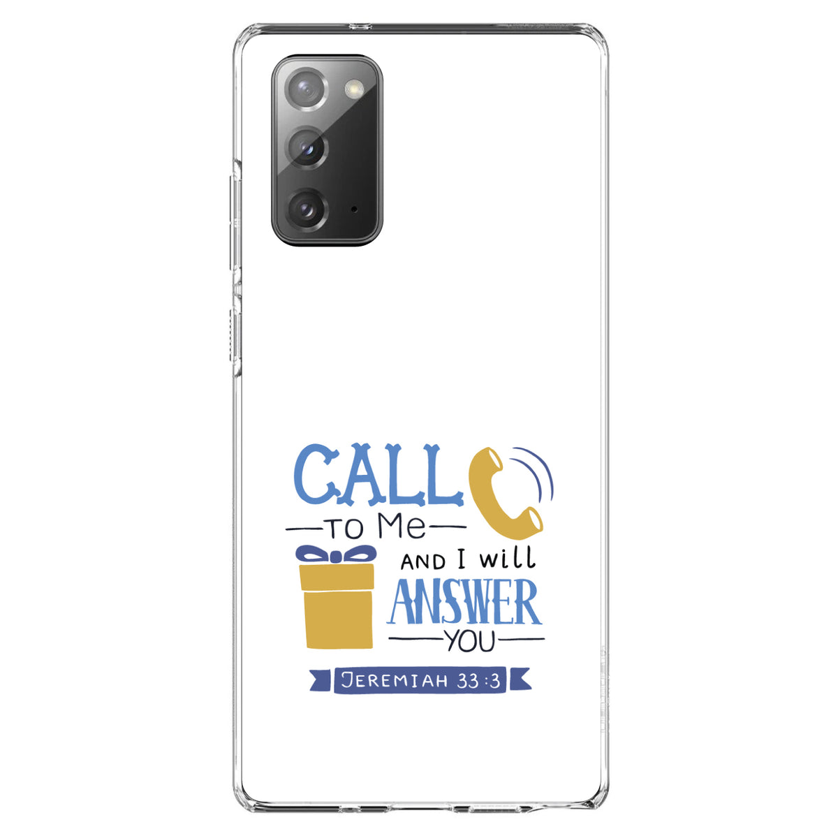 Jeremiah 33:3, Call to Me and I Will Answer Clear Shockproof iPhone Case, view 7
