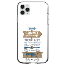 DistinctInk® Clear Shockproof Hybrid Case for Apple iPhone / Samsung Galaxy / Google Pixel - Psalm 37:5 - Commt Your Way to the Lord
