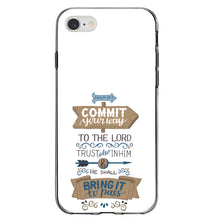 DistinctInk® Clear Shockproof Hybrid Case for Apple iPhone / Samsung Galaxy / Google Pixel - Psalm 37:5 - Commt Your Way to the Lord