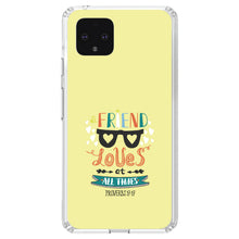 DistinctInk® Clear Shockproof Hybrid Case for Apple iPhone / Samsung Galaxy / Google Pixel - Proverbs 17:17 - A Friend Loves at All Times