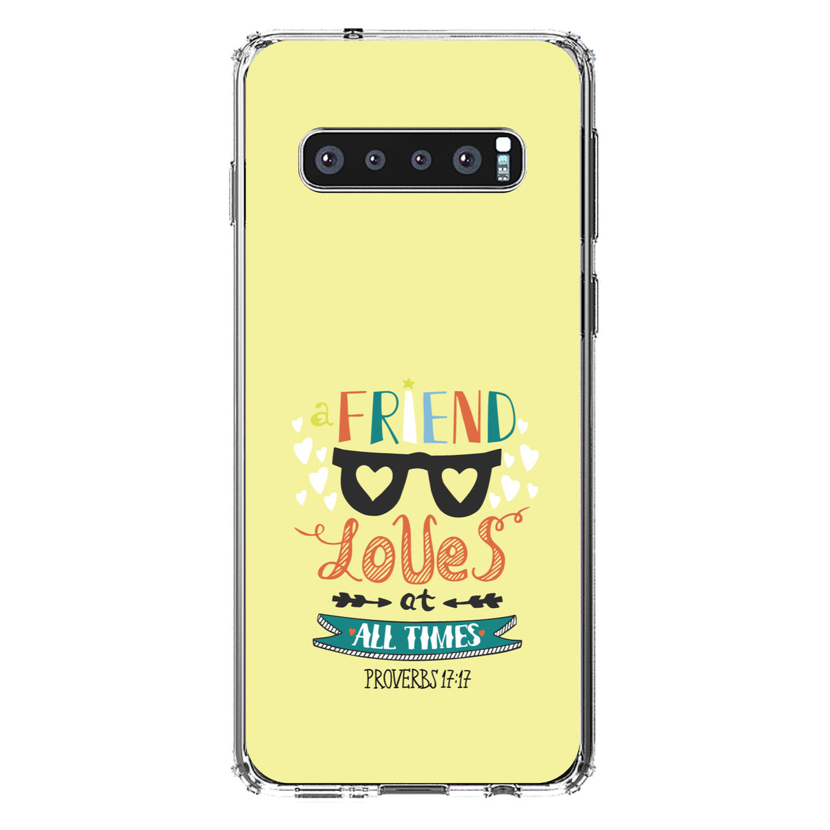 Proverbs 17:17, A Friend Loves at All Times Clear Shockproof iPhone Case, view 16