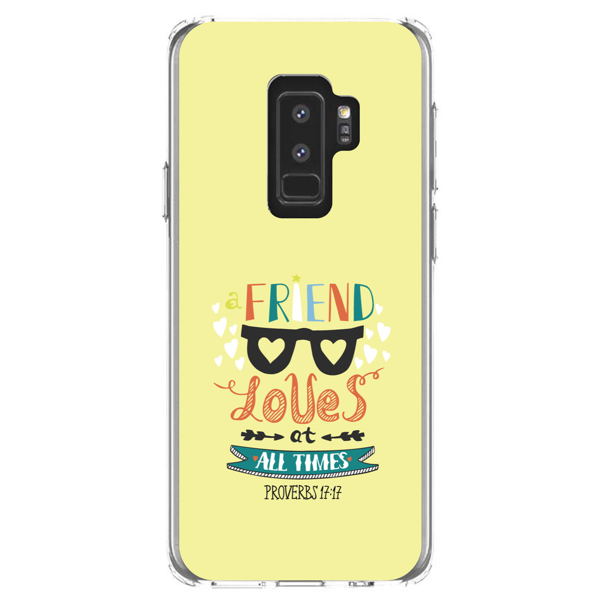 Proverbs 17:17, A Friend Loves at All Times Clear Shockproof iPhone Case, view 20