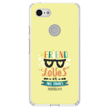 DistinctInk® Clear Shockproof Hybrid Case for Apple iPhone / Samsung Galaxy / Google Pixel - Proverbs 17:17 - A Friend Loves at All Times