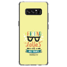 DistinctInk® Clear Shockproof Hybrid Case for Apple iPhone / Samsung Galaxy / Google Pixel - Proverbs 17:17 - A Friend Loves at All Times