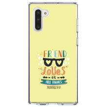 DistinctInk® Clear Shockproof Hybrid Case for Apple iPhone / Samsung Galaxy / Google Pixel - Proverbs 17:17 - A Friend Loves at All Times