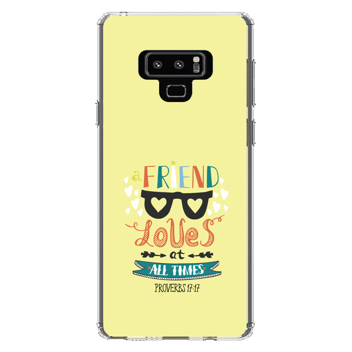 Proverbs 17:17, A Friend Loves at All Times Clear Shockproof iPhone Case, view 11