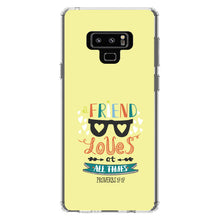 DistinctInk® Clear Shockproof Hybrid Case for Apple iPhone / Samsung Galaxy / Google Pixel - Proverbs 17:17 - A Friend Loves at All Times