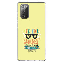 DistinctInk® Clear Shockproof Hybrid Case for Apple iPhone / Samsung Galaxy / Google Pixel - Proverbs 17:17 - A Friend Loves at All Times