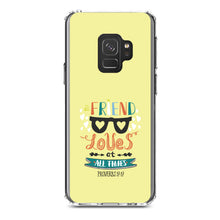 DistinctInk® Clear Shockproof Hybrid Case for Apple iPhone / Samsung Galaxy / Google Pixel - Proverbs 17:17 - A Friend Loves at All Times